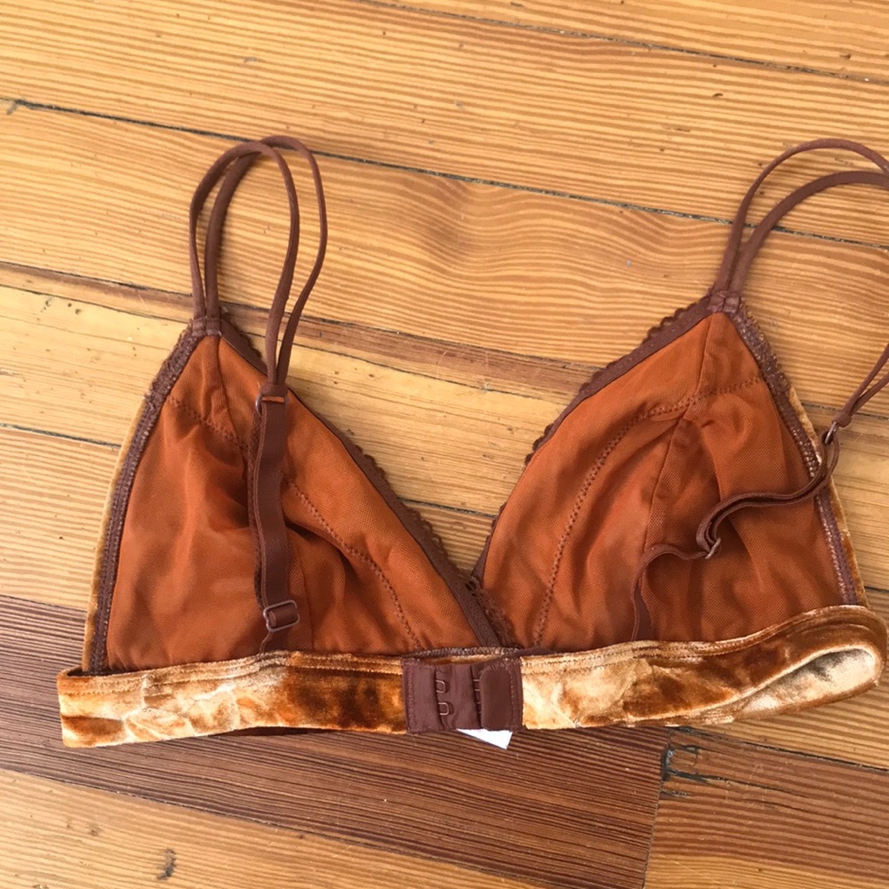 Xhiliration velvet/lace orange bralette size S - Picture 4 of 5